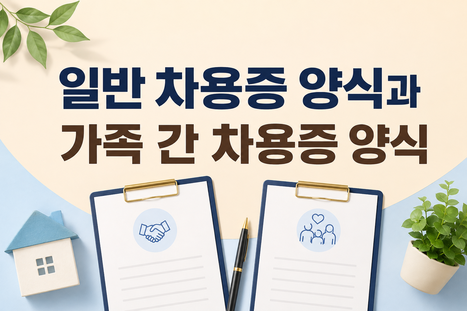 일반차용증 양식과 가족간차용증 양식