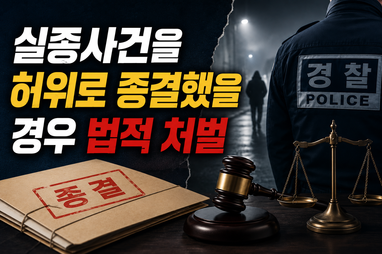 실종사건을 허위로 종결했을 경우 법적처벌 썸네일