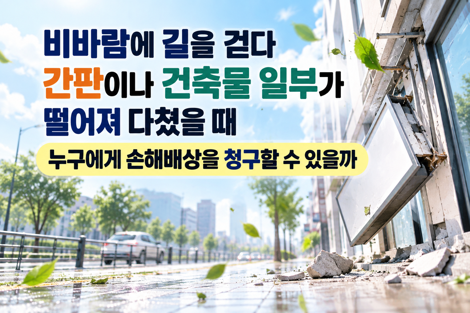 비바람에 간판이나 건축물 떨어져 다쳤을 때 손해배상 썸네일