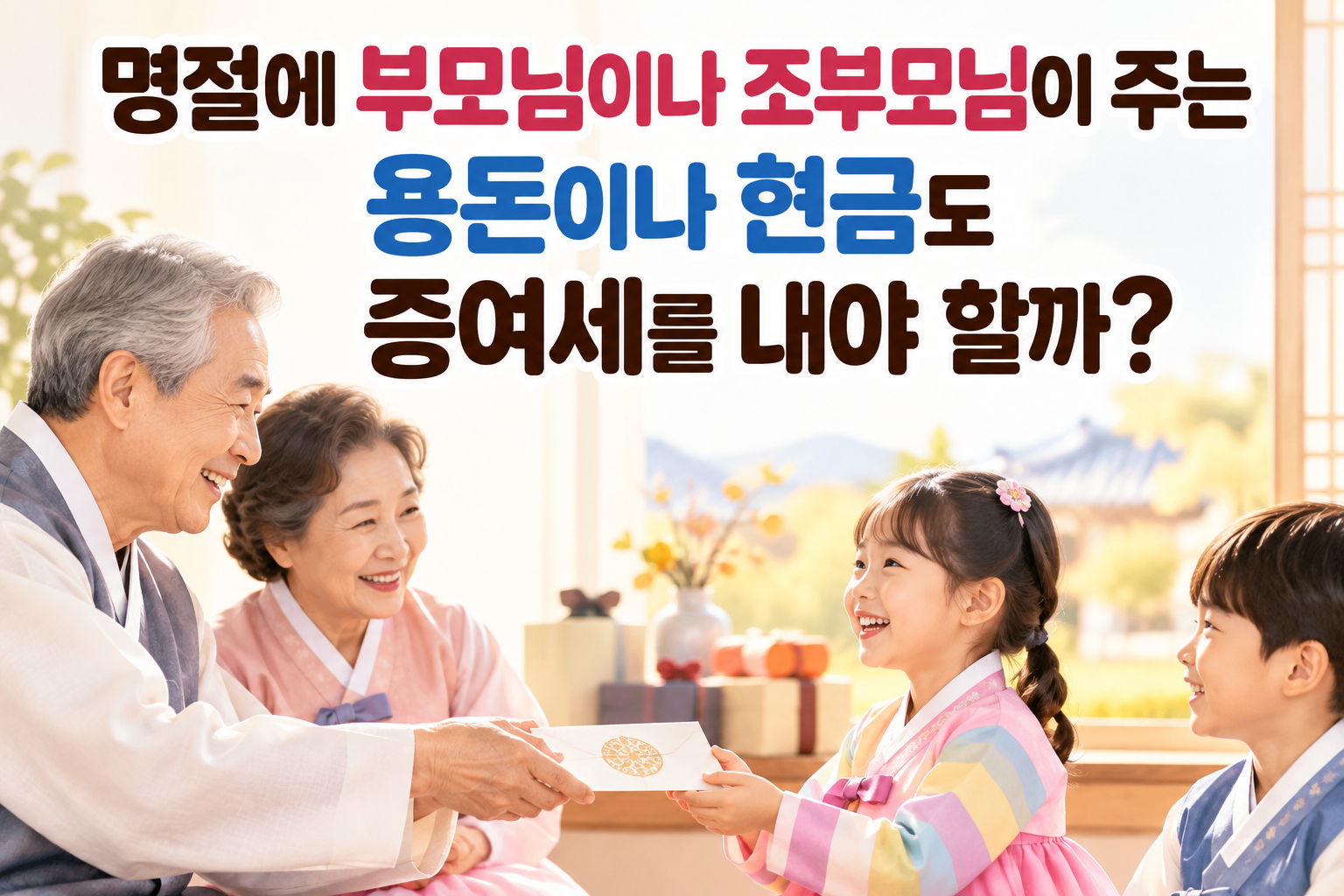 명절에 부모님이나 조부모님에게 받은 용돈이나 현금 증여세 썸네일