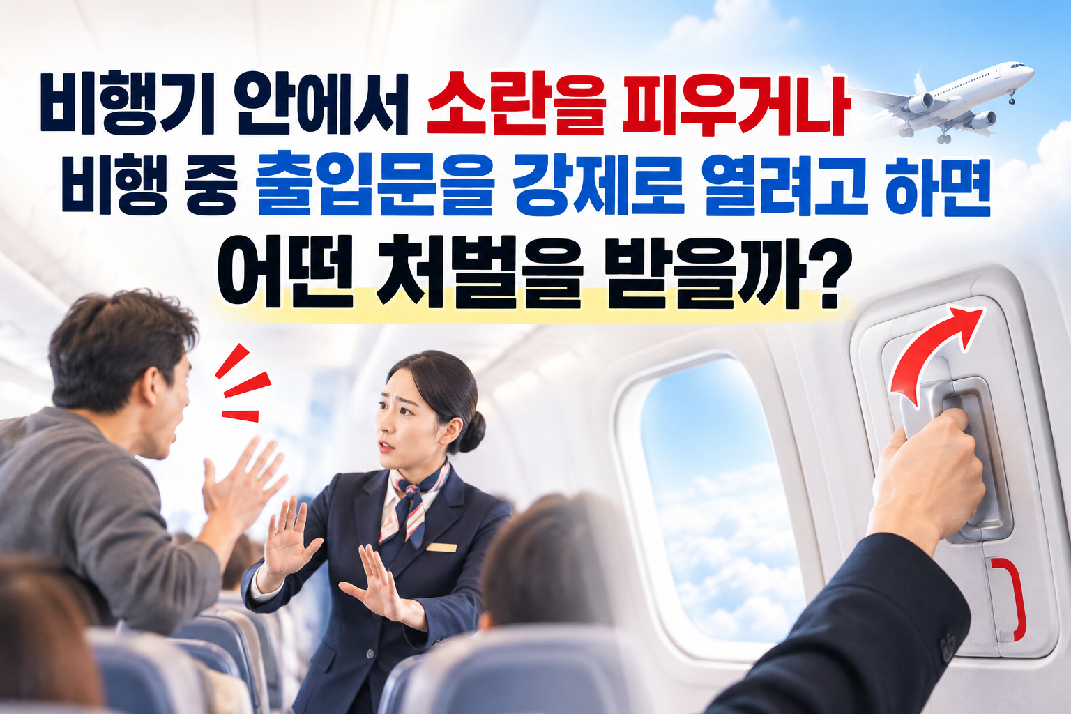 비행기 안에서 소란피우거나 출입문을 강제로 열려고 할때 처벌 썸네일