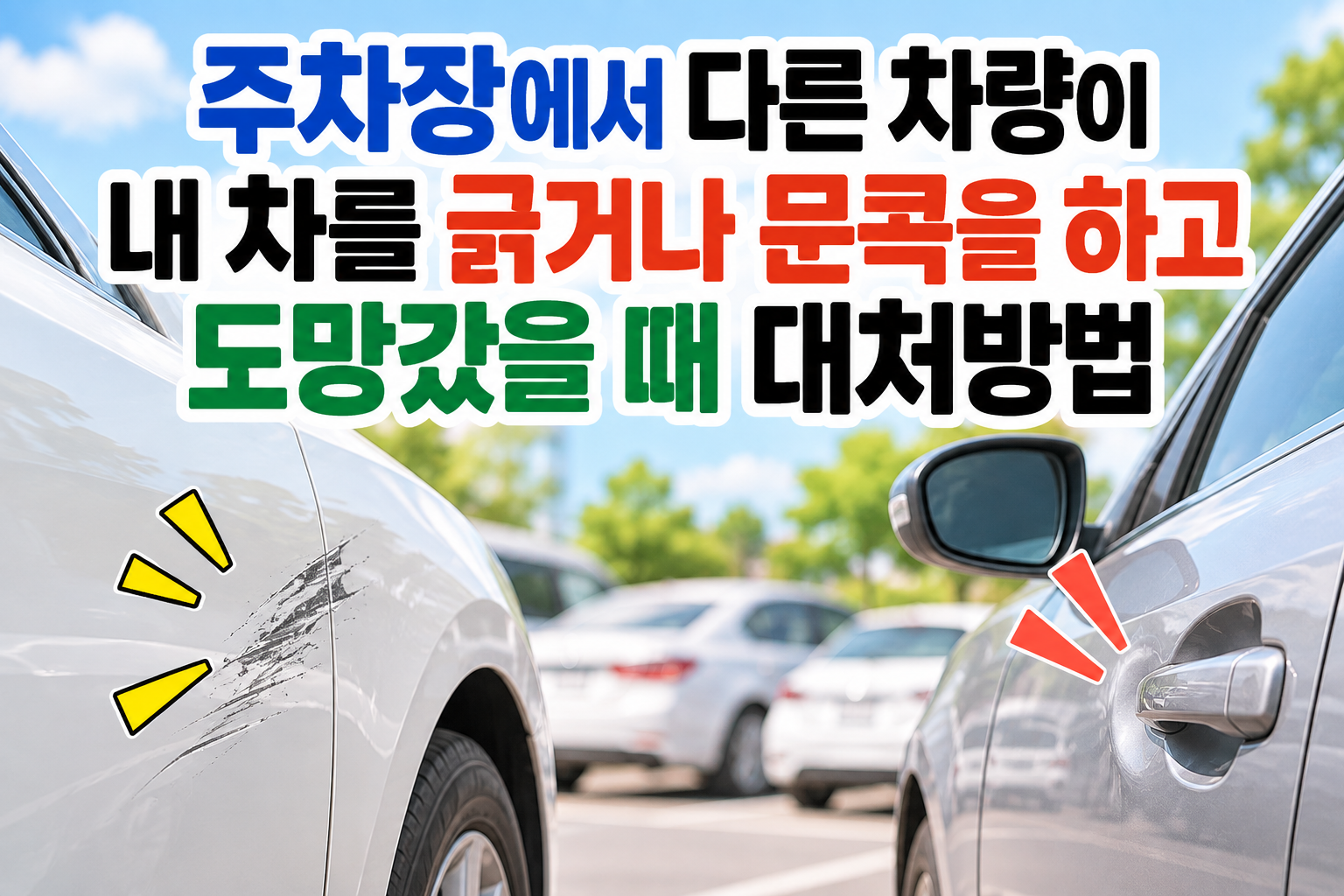 주차장에서 다른 차량이 내 차를 긁거나 문콕하고 도망갔을 때 대처 썸네일