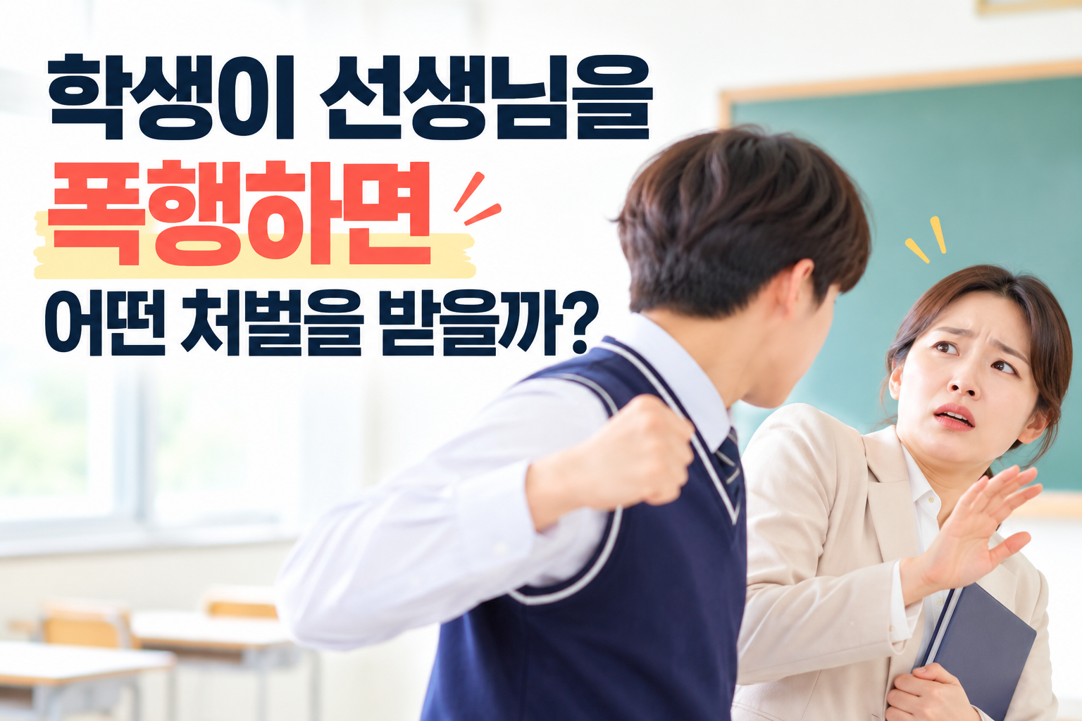 학생이 선생님을 폭행하면 어떤 처벌을 받을까 썸네일