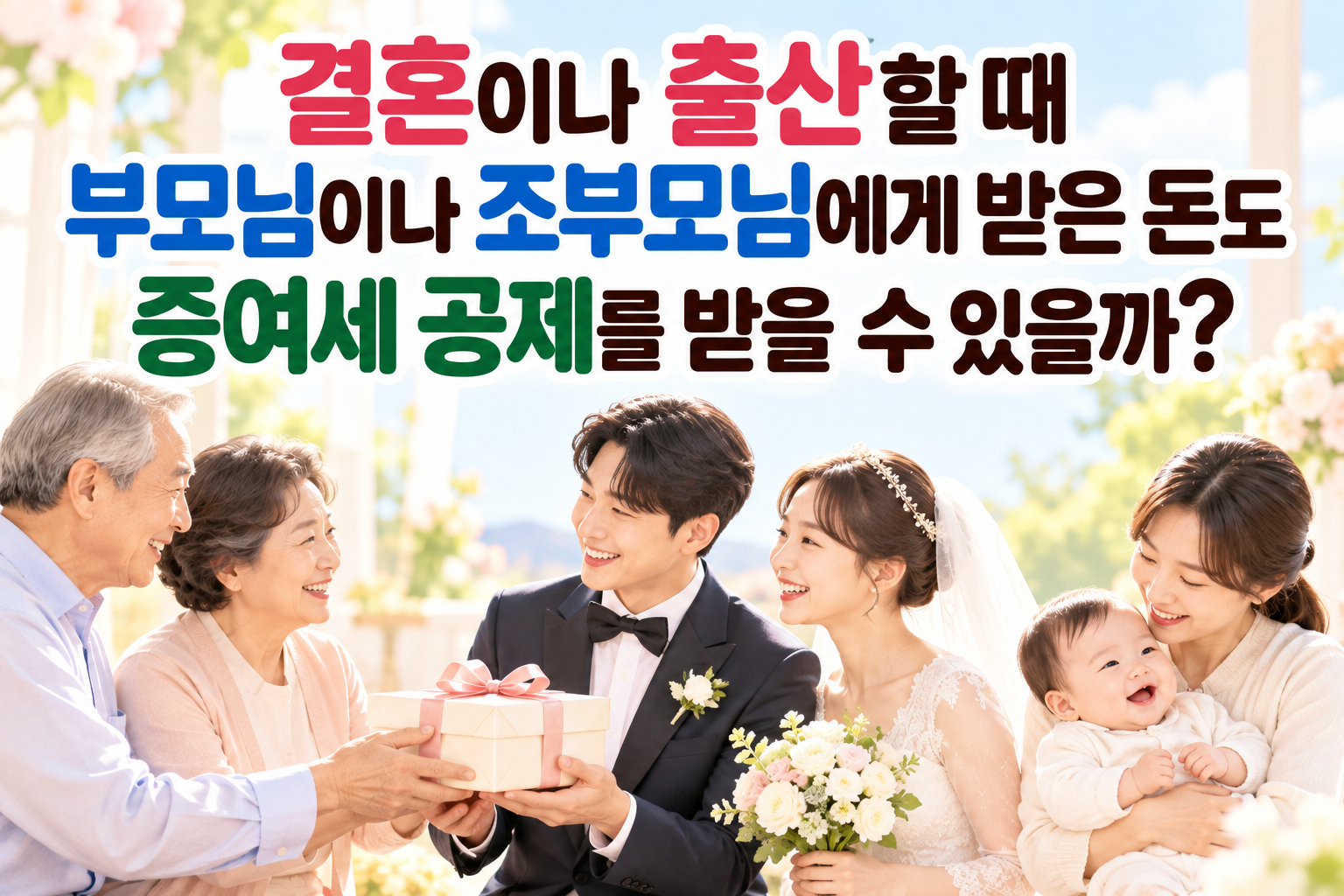 결혼이나 출산할 때 부모님께 받은 돈도 증여세 공제 받을수 있나 썸네일