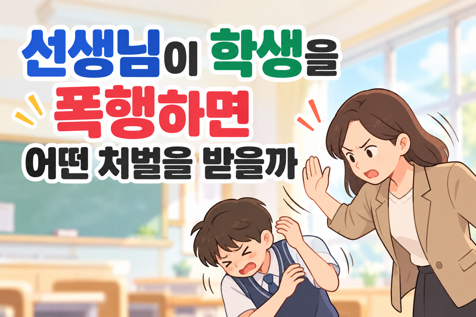 선생님이 학생을 폭행하면 어떤 처벌을 받을까 썸네일